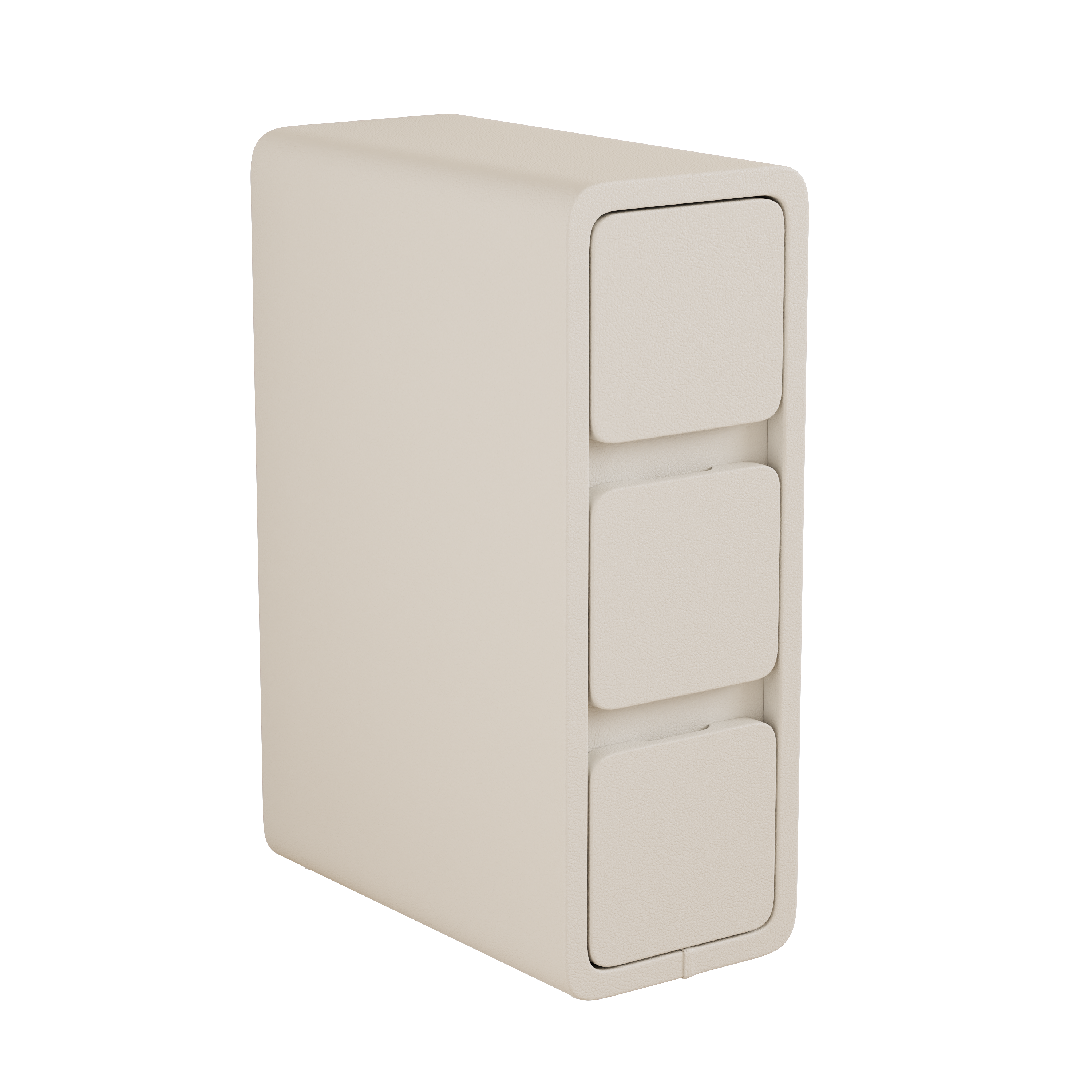 3 Tier Narrow White Nightstand