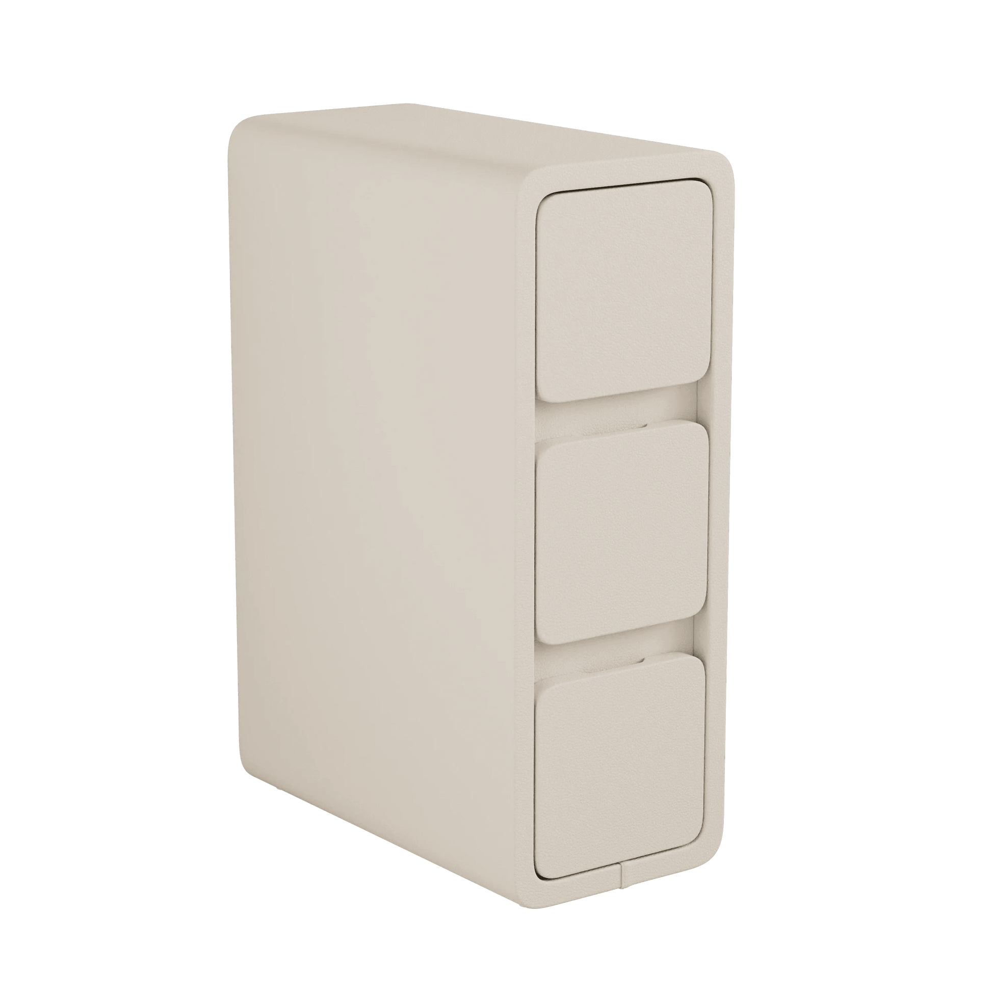 3 Tier Narrow White Nightstand - Kaslandi Furniture