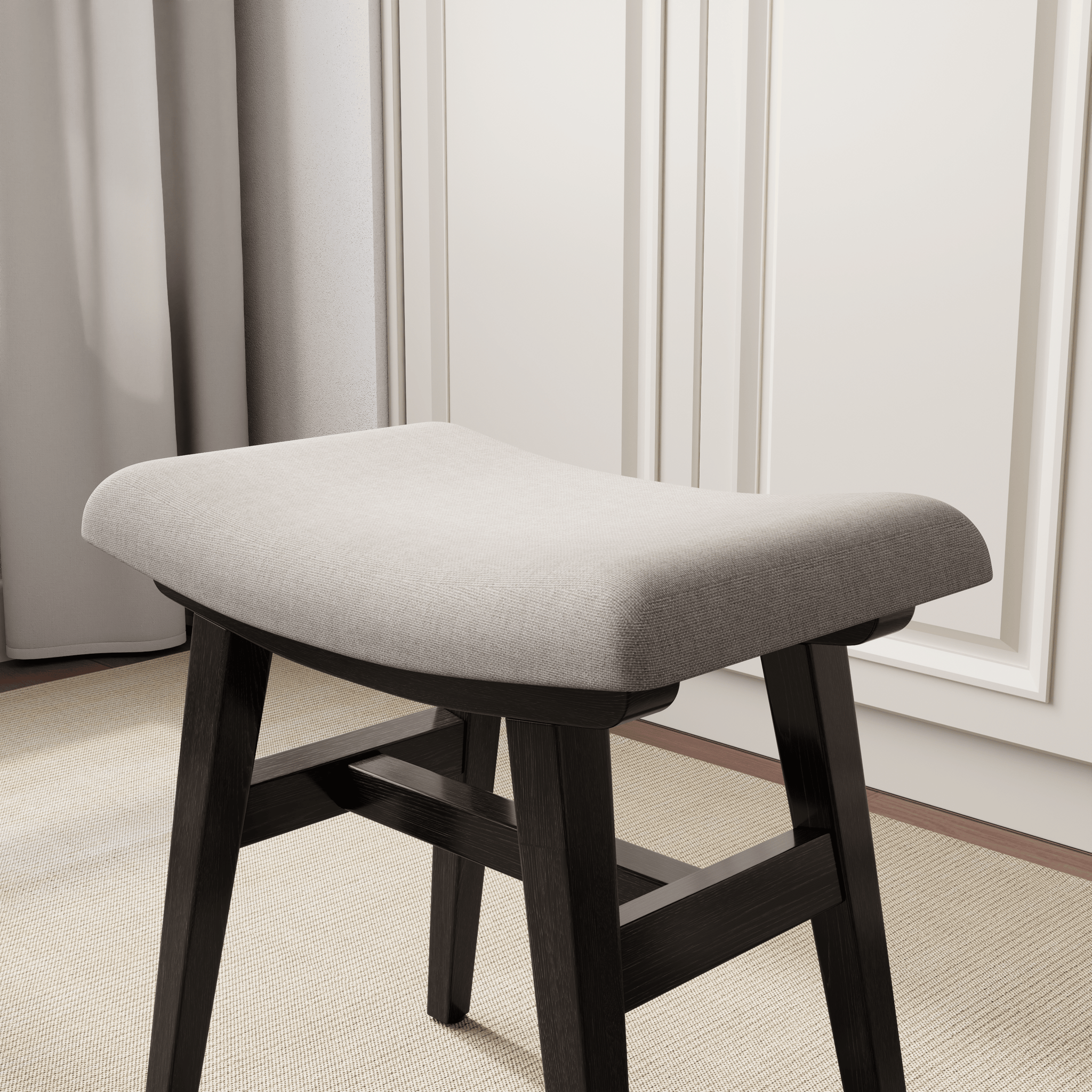 Vanity Stool, Saddle Cushion - Kaslandi Furniture