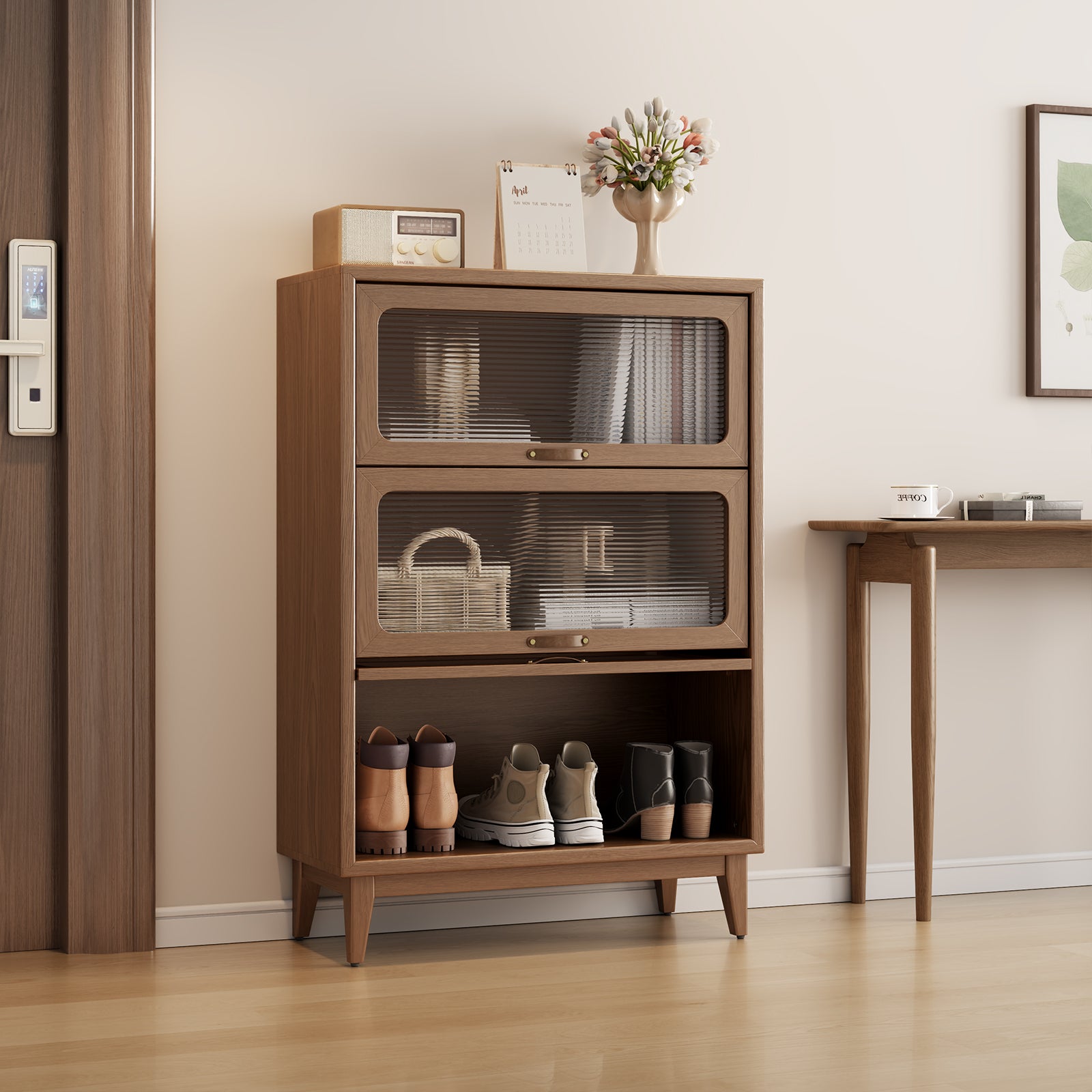 bookshelves with cabinet glass doors