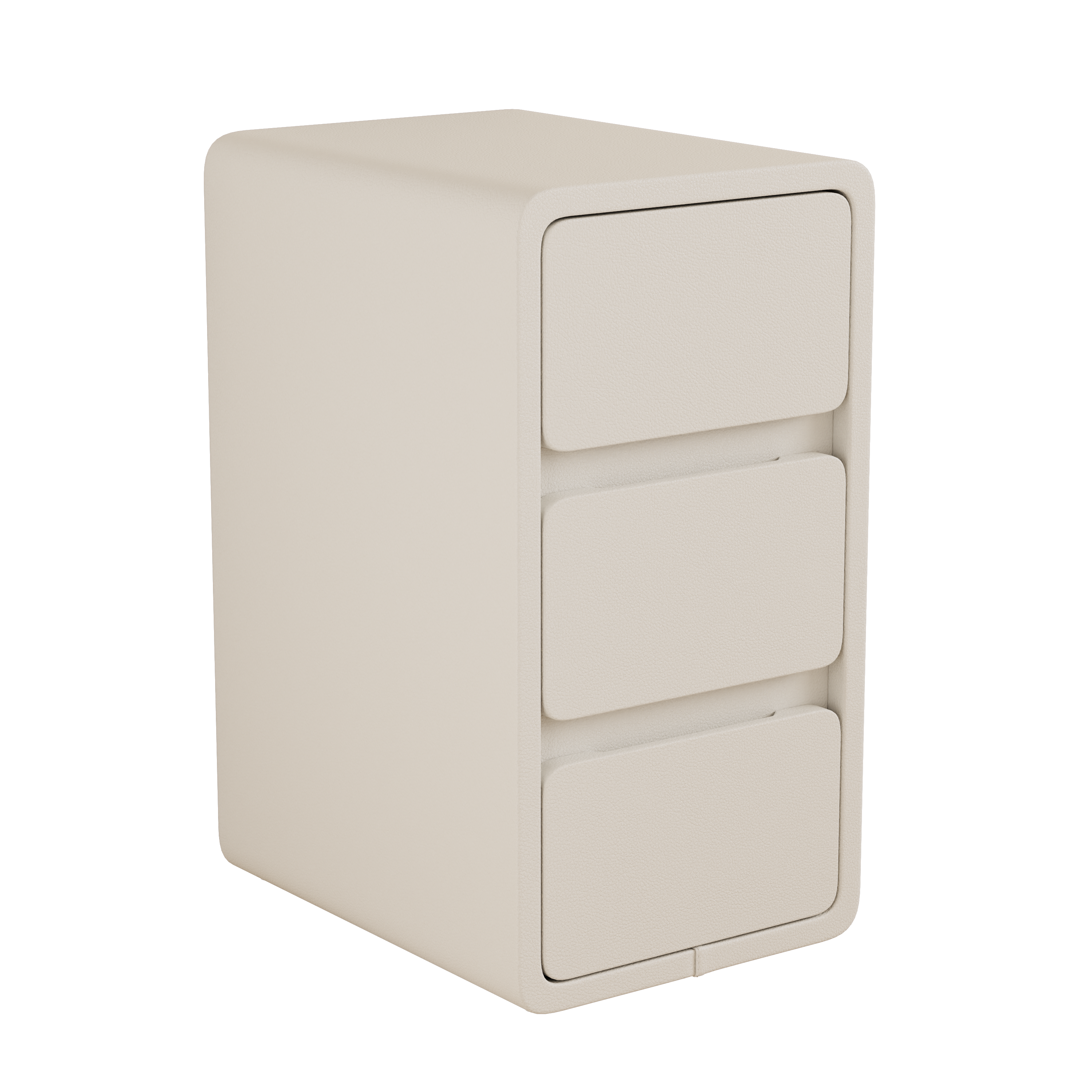 3 Tier Narrow White Nightstand