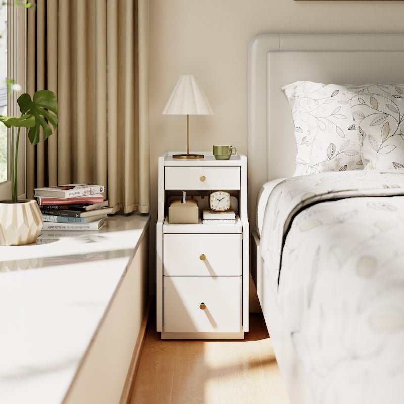 Solid Wood 3-Drawer Nightstand with Shelf — No Assembly Required - iKaslandi