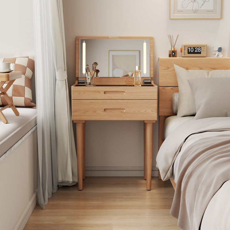 Vanity Desk with Mirror & Lights