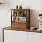 Solid Wood Bread Display Cabinet with Glass Door & Drawer