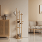 360° Rotating Solid Wood Coat Rack with Shelves - Kaslandi Furniture