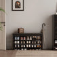 Wooden 3 - Tier Shoe Rack Bench with PU Leather Cushion - Kaslandi Furniture