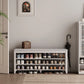 Wooden 3 - Tier Shoe Rack Bench with PU Leather Cushion - Kaslandi Furniture