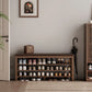 Wooden 3 - Tier Shoe Rack Bench with PU Leather Cushion - Kaslandi Furniture