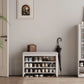 Wooden 3 - Tier Shoe Rack Bench with PU Leather Cushion - Kaslandi Furniture