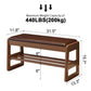 Solid Wood Storage Entryway Bench with Shoe Rack & Padded Seat - iKaslandi