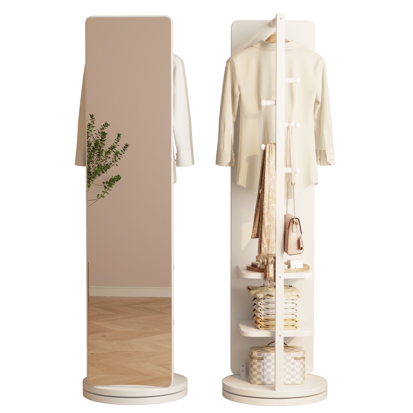 360 degree rotatable full-length mirror