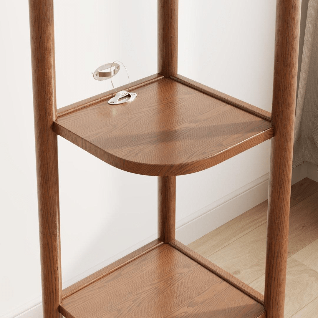 4 Tier Solid Wood Corner Shelf, Space Saving Corner Bookcase for Small Spaces - iKaslandi