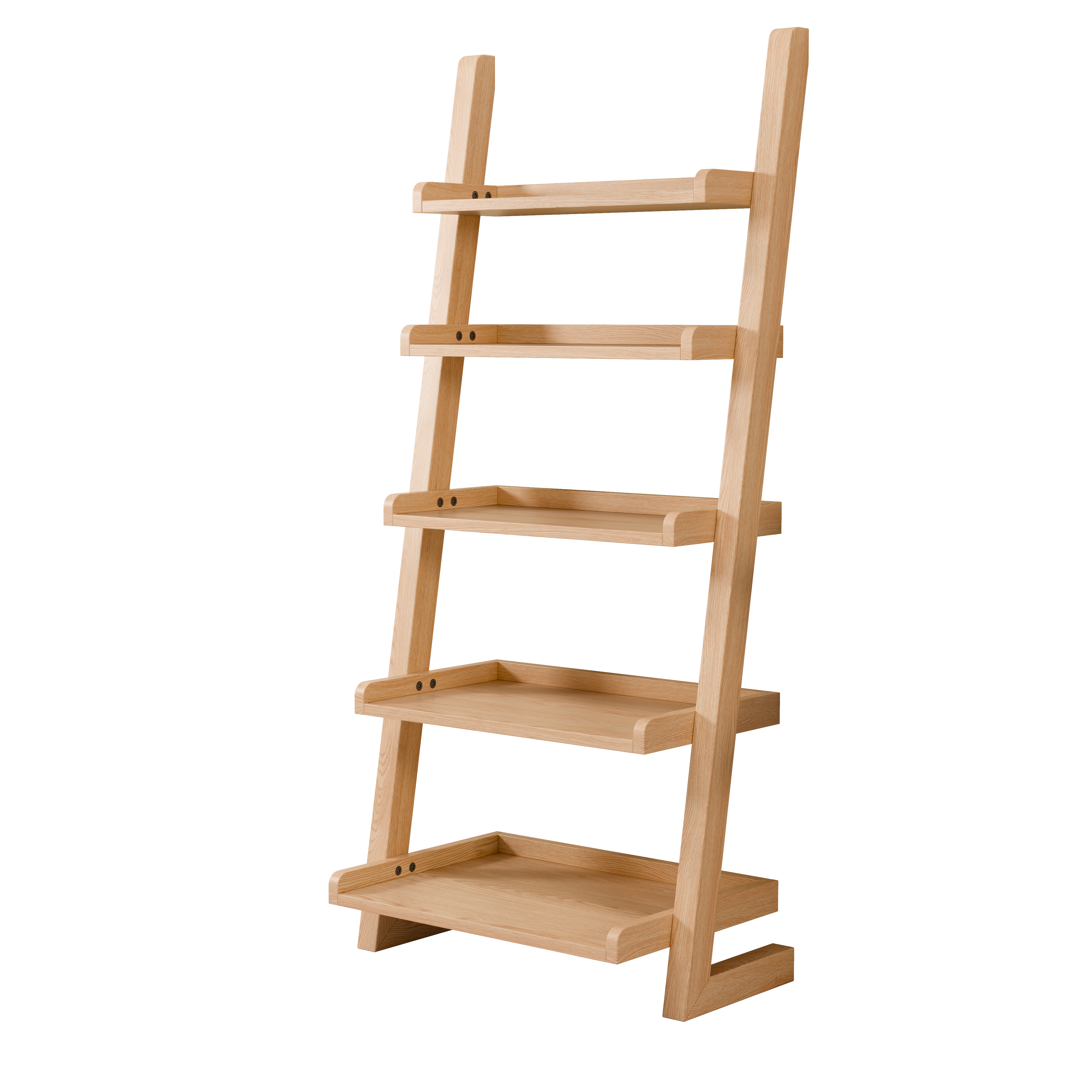 5-Tier Wooden Ladder Shelf – Modern Space-Saving Bookcase