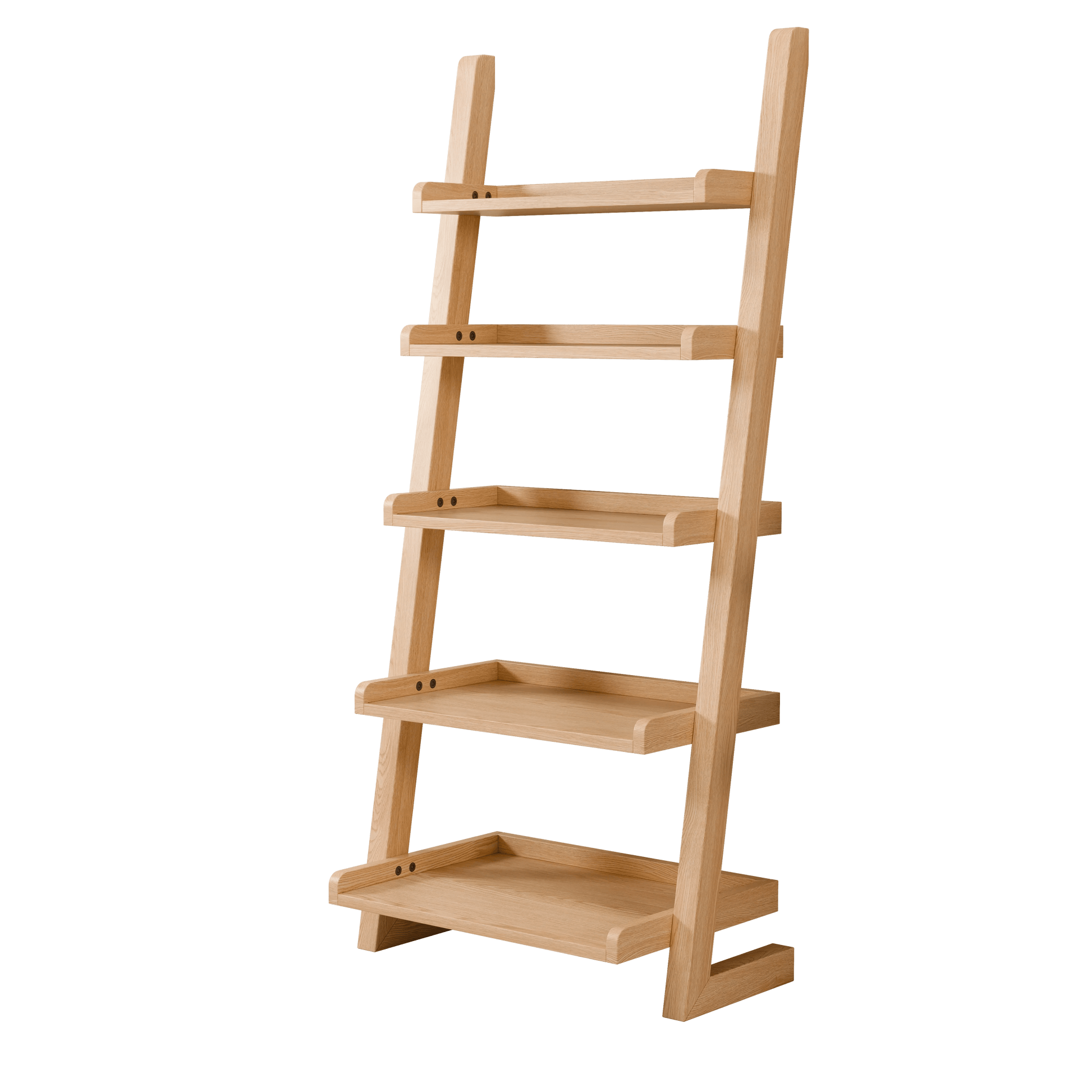 5 - Tier Wooden Ladder Shelf – Modern Space - Saving Bookcase - Kaslandi Furniture