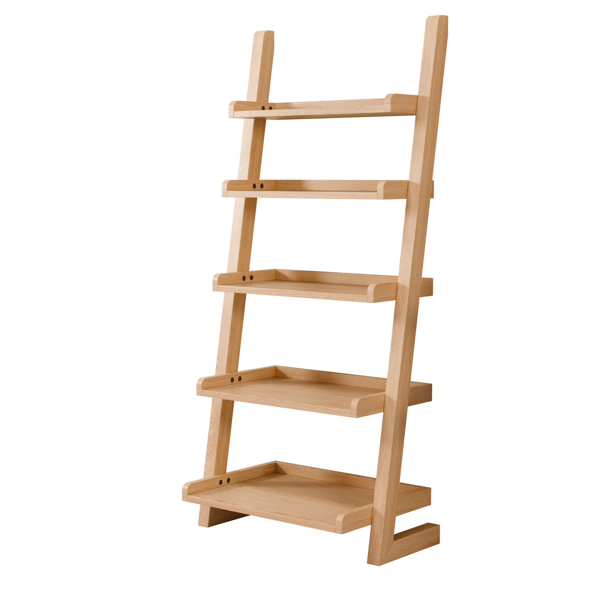 5-Tier Wooden Ladder Shelf – Modern Space-Saving Bookcase