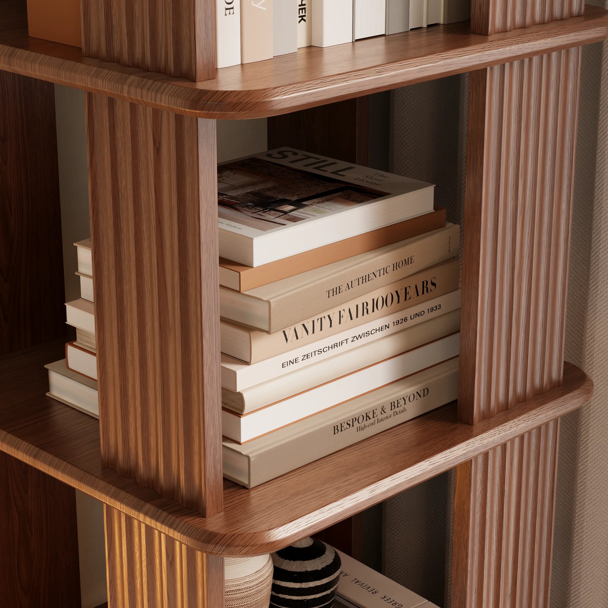 Movable & 360° Rotating Square Bookshelf Tower