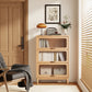 3 - Tier Solid Wood Bookcase with Flip - Up Glass Doors - Kaslandi Furniture
