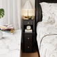 Solid Wood Narrow Nightstand with 3 Drawers – Modern Bedside Table for