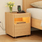 Smart Nightstand with Hidden Secret Drawer, Jewelry Storage & USB Charging - iKaslandi