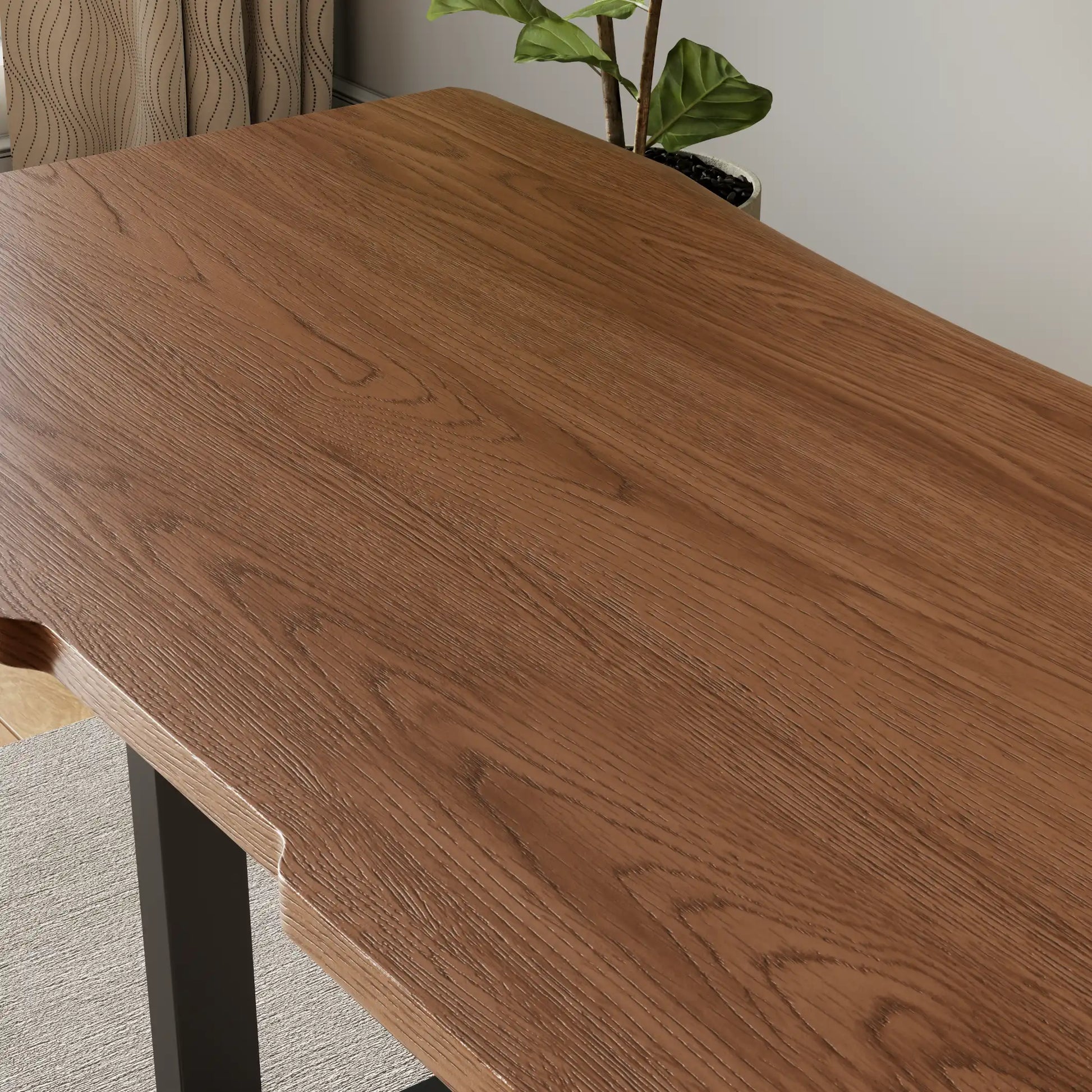 Electric Standing Desk with Solid Rubberwood Top - iKaslandi
