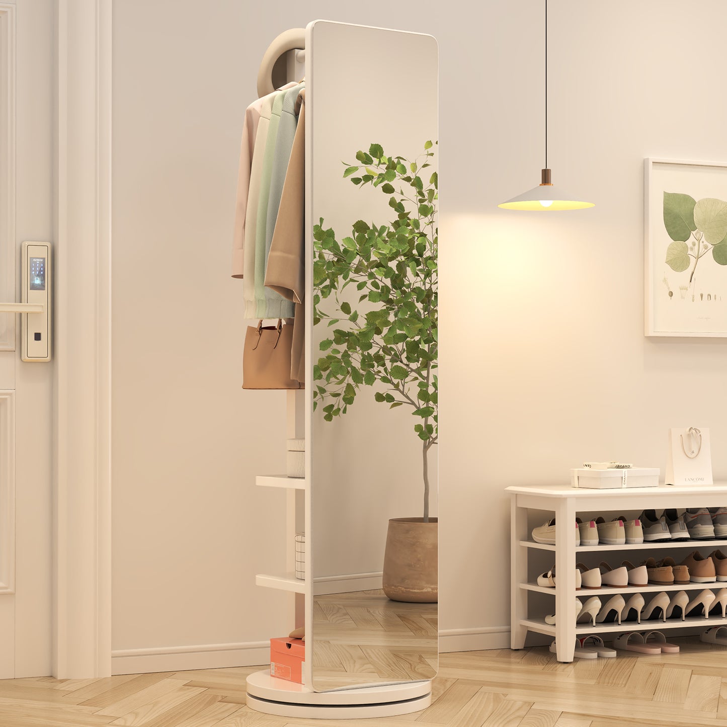 360 degree rotatable full-length mirror