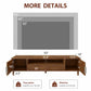Fluted TV Stand with Storage Drawers and Cabinet — Fits 55"-65" TVs