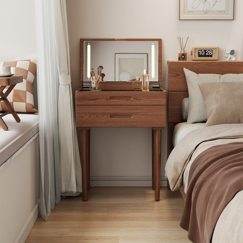 Vanity Desk with Mirror & Lights