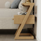 Solid Wood Z-Leg Nightstand with Drawer & Open Shelf