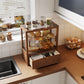 Solid Wood Bread Display Cabinet with Glass Door & Drawer