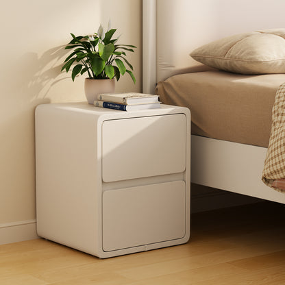 3 Drawers White Nightstand
