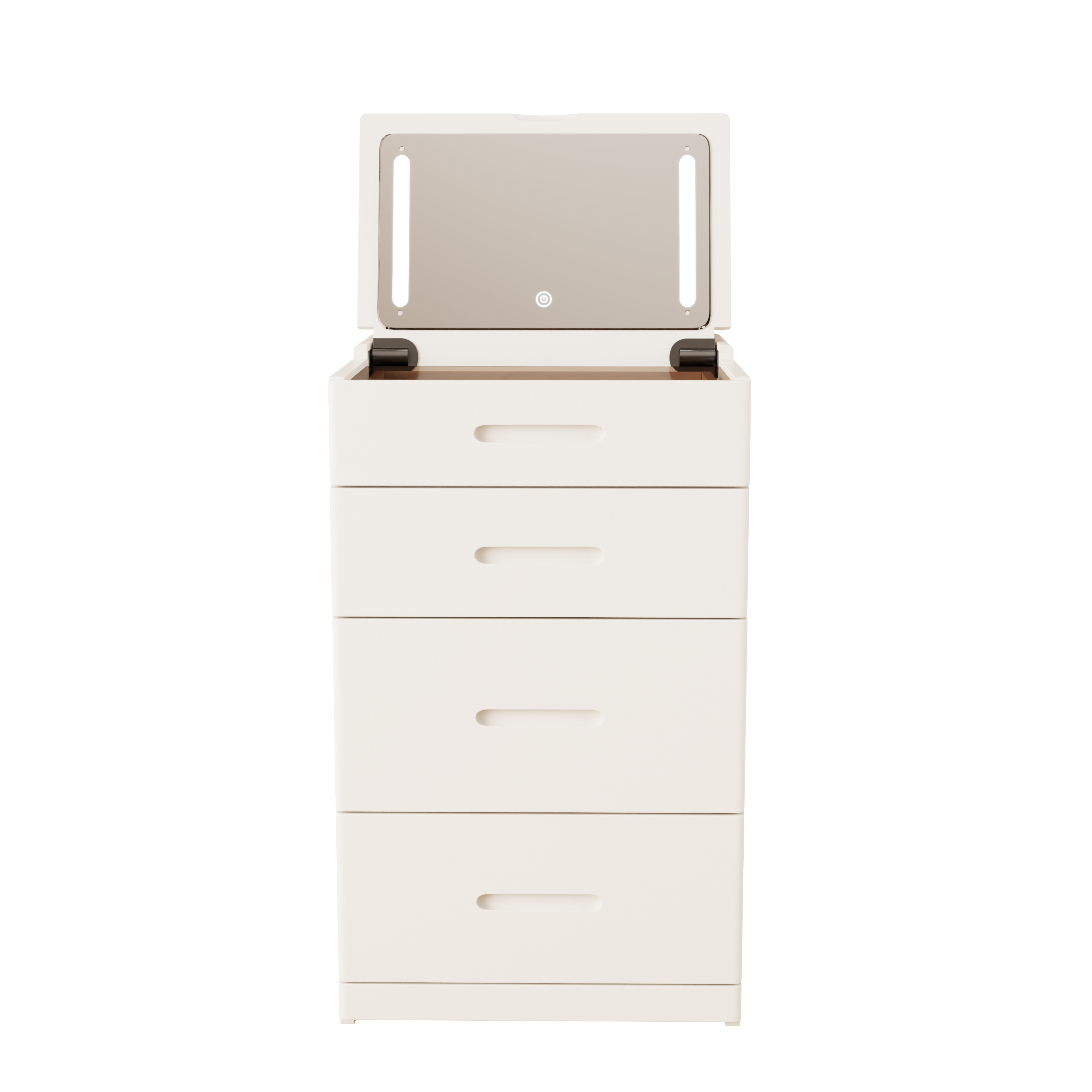 Solid Wood 3 in 1 Vanity Desk with Flip Top Mirror, Compact Vanity with Hidden Chair