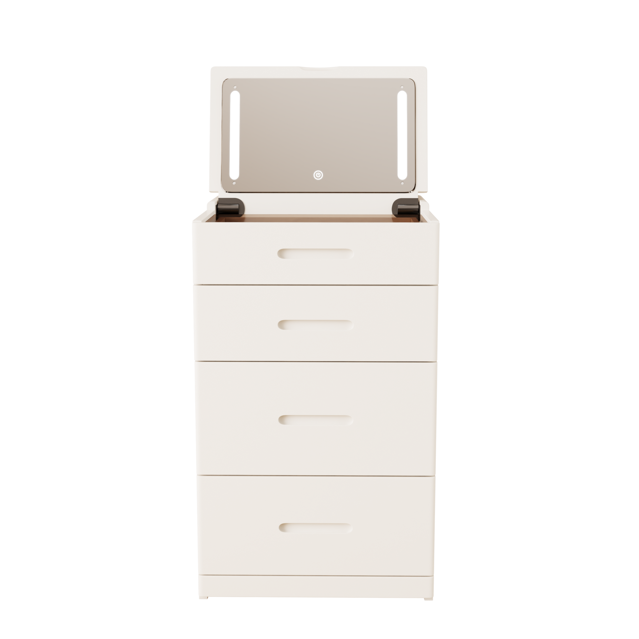 Solid Wood 3 in 1 Vanity Desk with Flip Top Mirror, Compact Vanity with Hidden Chair