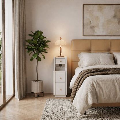 Solid Wood 3-Drawer Nightstand with Shelf — No Assembly Required - iKaslandi