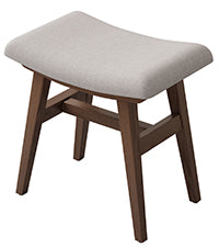 Solid Wood Vanity Stool, Saddle Cushion Vanity Bench with High-Strength Rebound Sponge, Easily Assembly, Vanity Chair, Foot Stool, Makeup Stool for Bedroom, Entryway