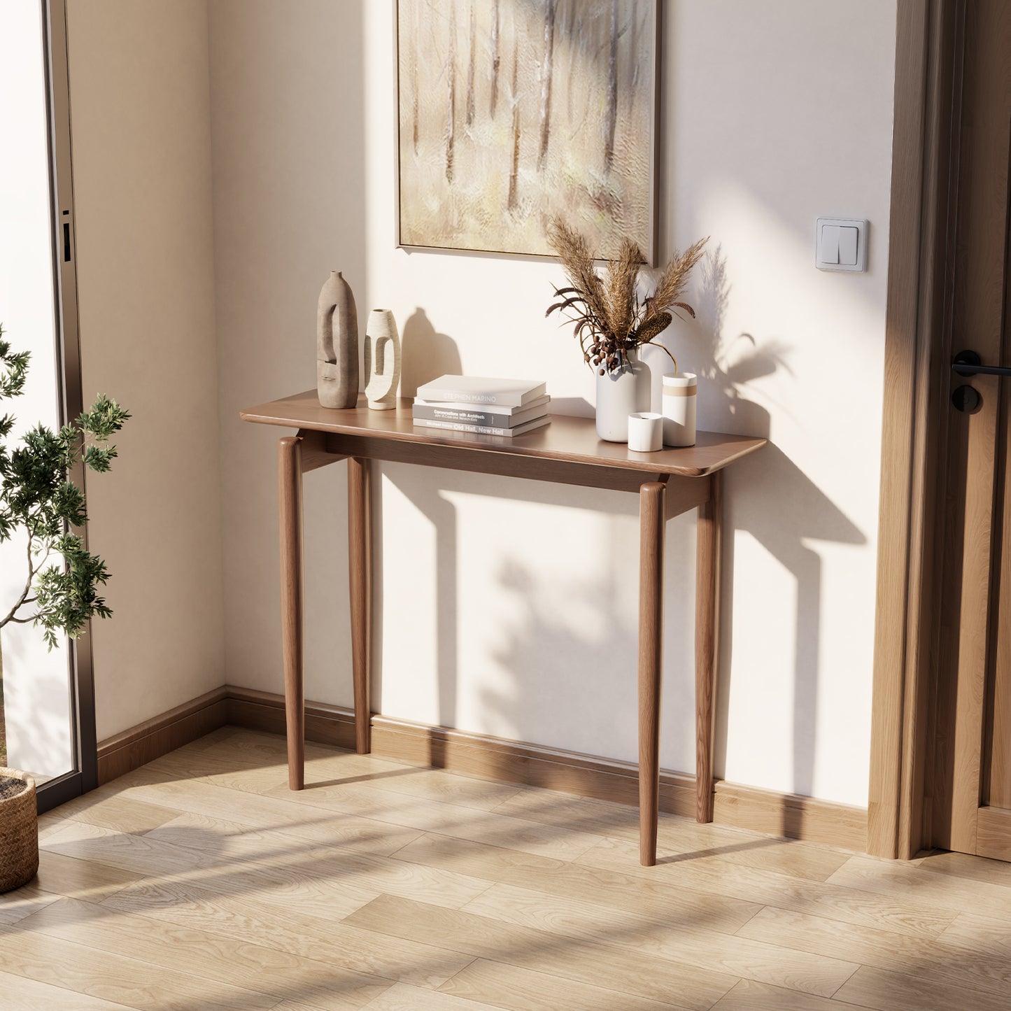 Wood Console Table, Modern Console Table, Narrow Entryway Table, Sofa Table, Hallway Tables for Entryway, Bedroom, Living Room, Foyer