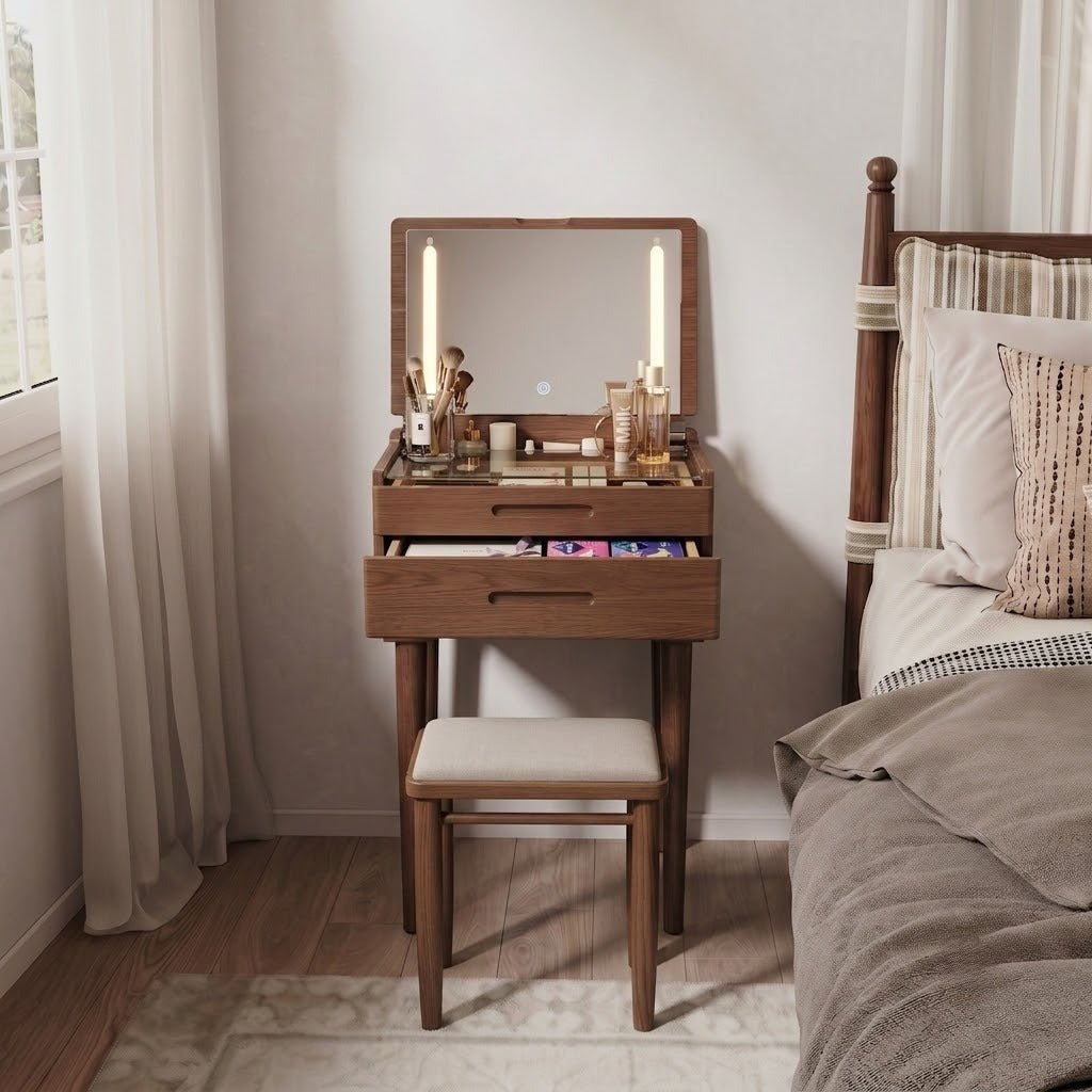 Vanity Desk with Mirror & Lights - iKaslandi