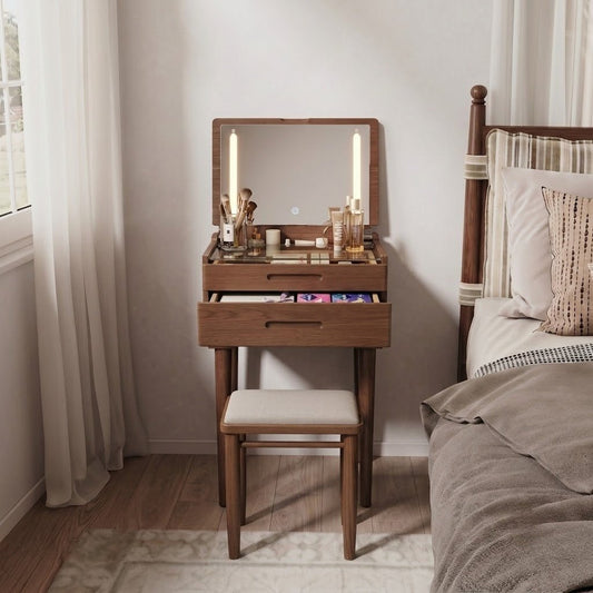Vanity Desk with Mirror & Lights - iKaslandi