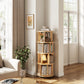 Rotating Round Bookshelf, Adjustable 1-6 Tiers – Space-Saving Storage Rack - iKaslandi