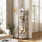 Rotating Round Bookshelf, Adjustable 1-6 Tiers – Space-Saving Storage Rack - iKaslandi