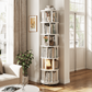 Rotating Round Bookshelf, Adjustable 1 - 6 Tiers – Space - Saving Storage Rack - Kaslandi Furniture
