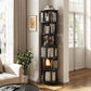 Rotating Round Bookshelf, Adjustable 1-6 Tiers – Space-Saving Storage Rack - iKaslandi