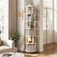 Rotating Round Bookshelf, Adjustable 1-6 Tiers – Space-Saving Storage Rack - iKaslandi