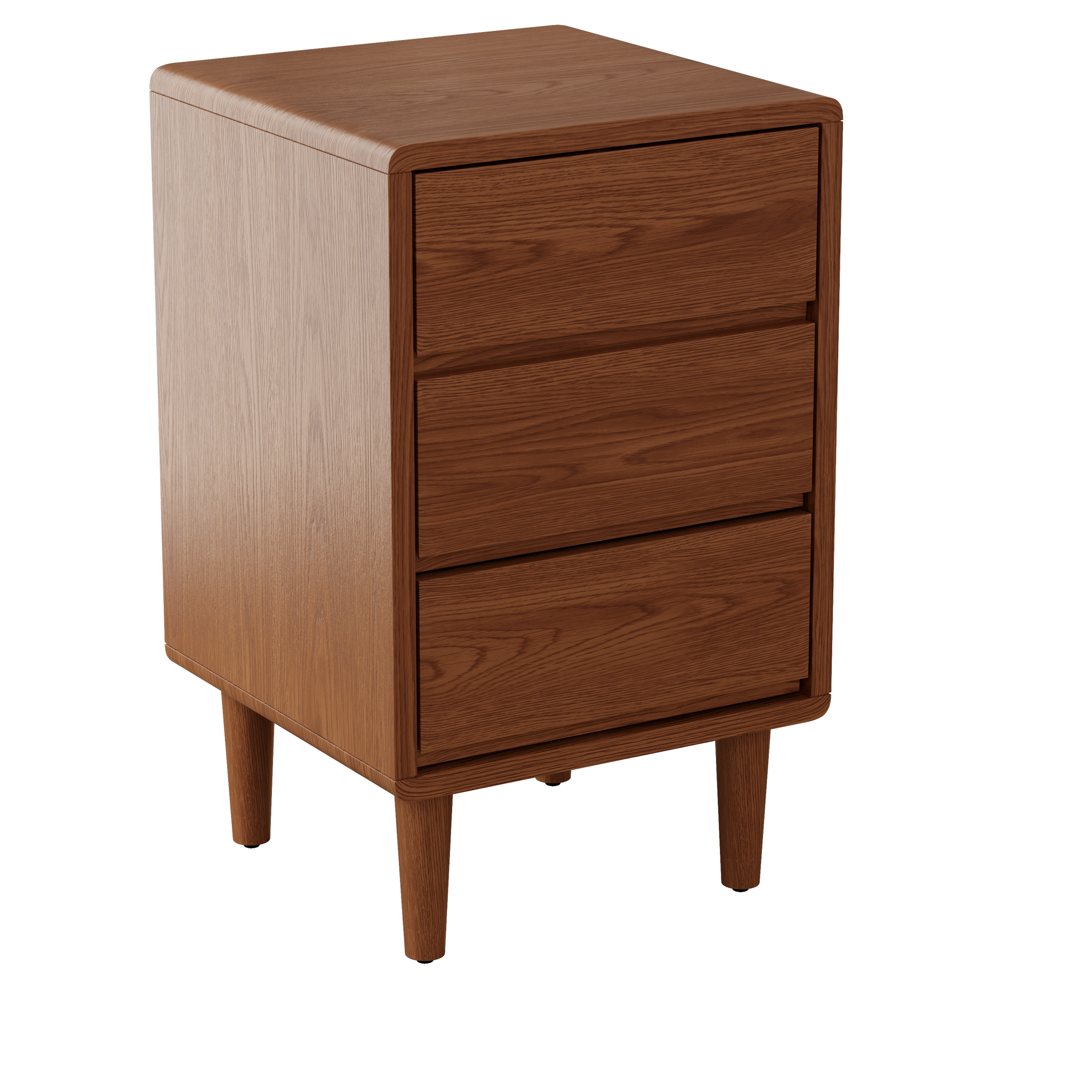 2 & 3 Drawer Solid Wood Nightstand – Mid-Century Modern Bedside Table