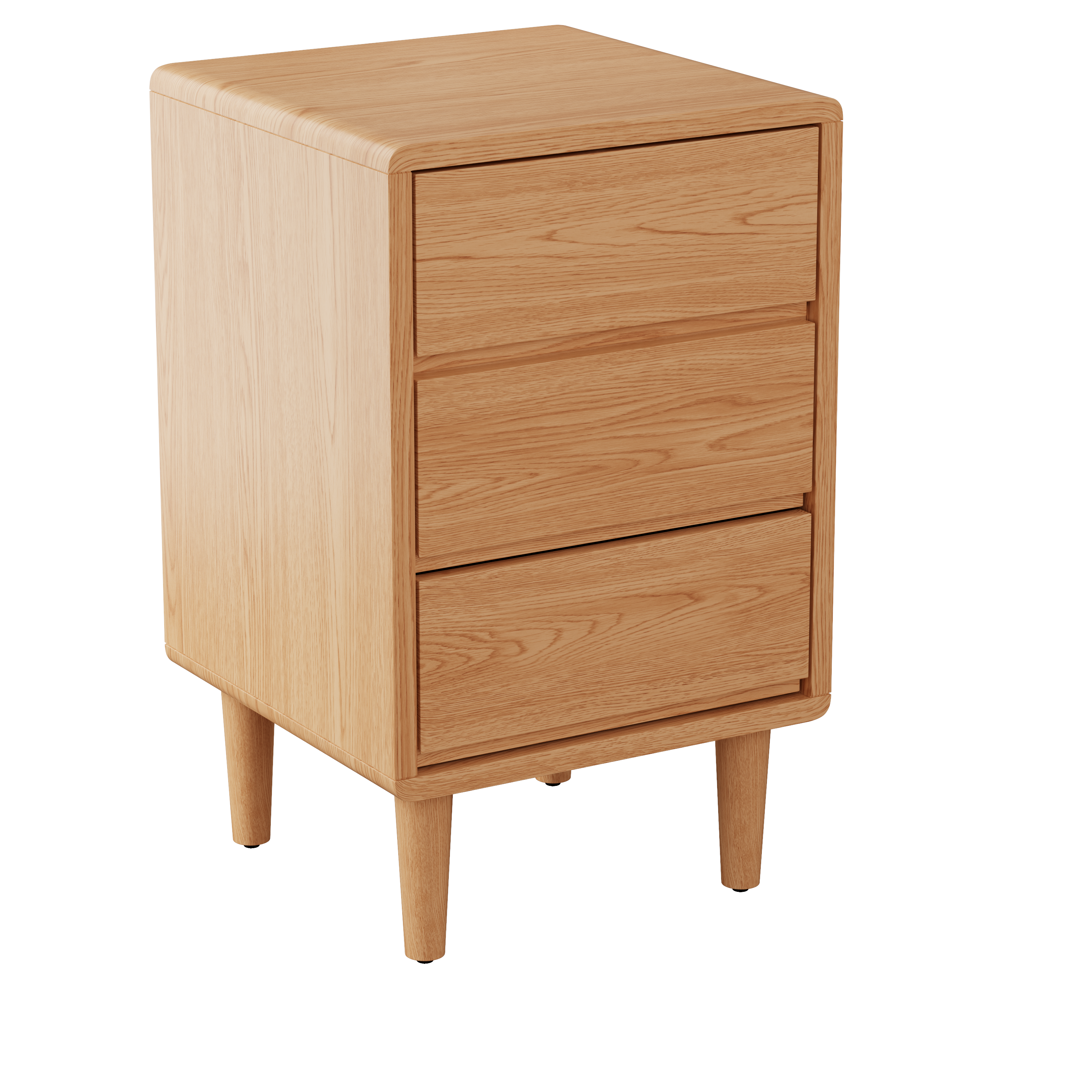 2 & 3 Drawer Solid Wood Nightstand – Mid-Century Modern Bedside Table