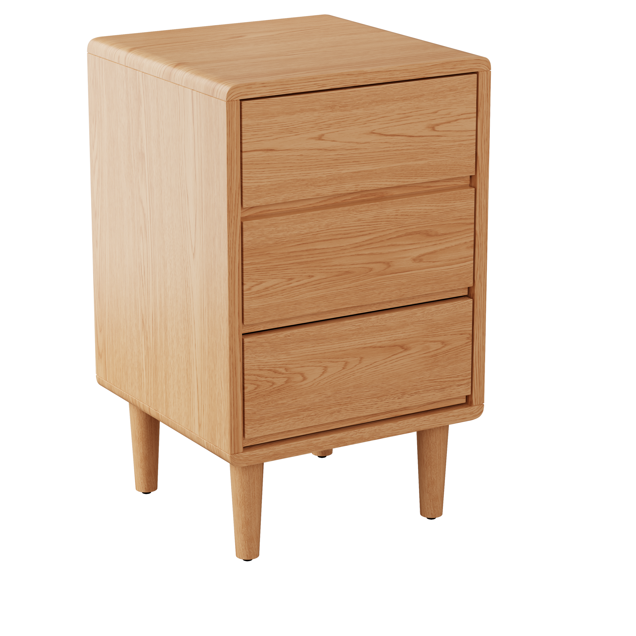 2 & 3 Drawer Solid Wood Nightstand – Mid-Century Modern Bedside Table
