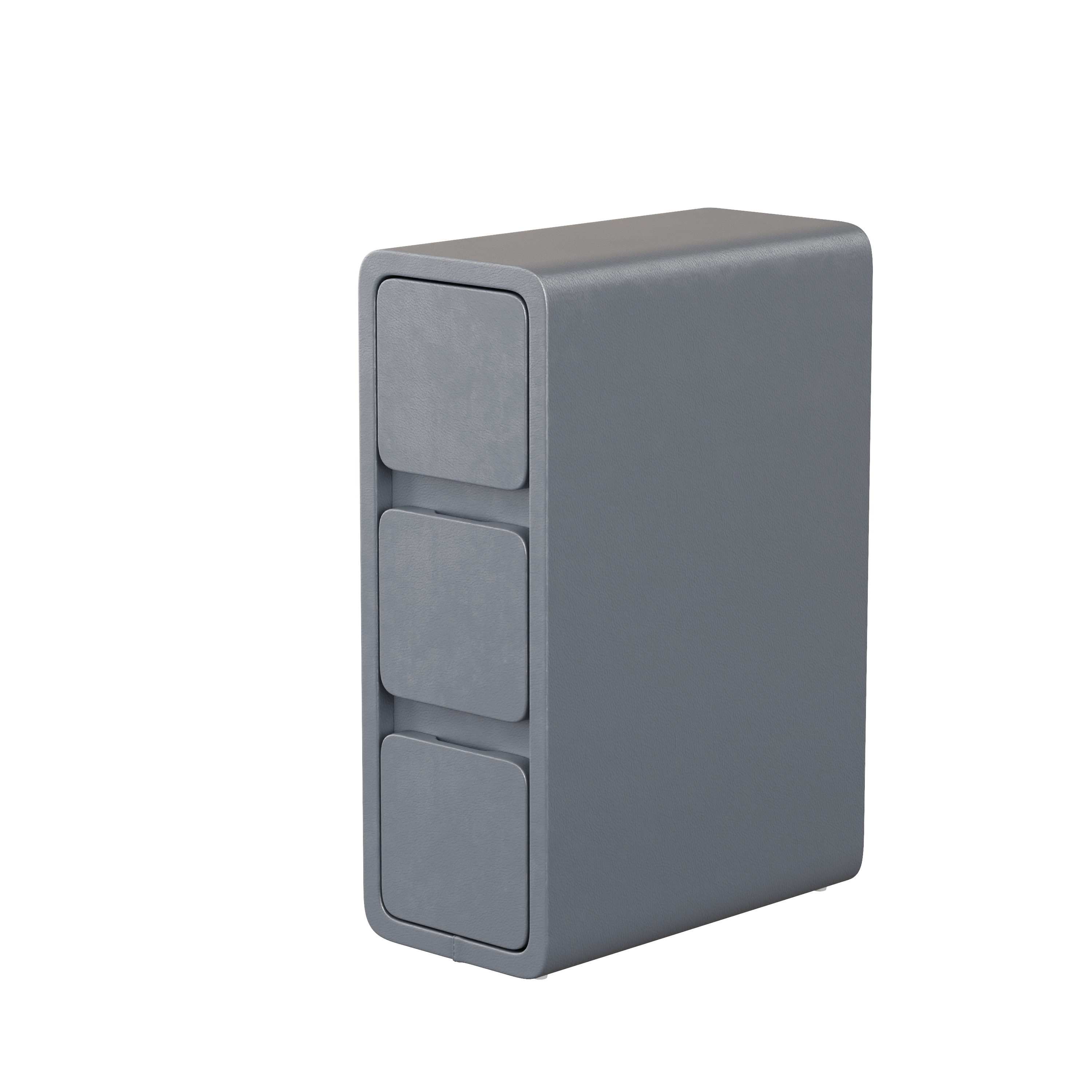 3 Tier Narrow White Nightstand