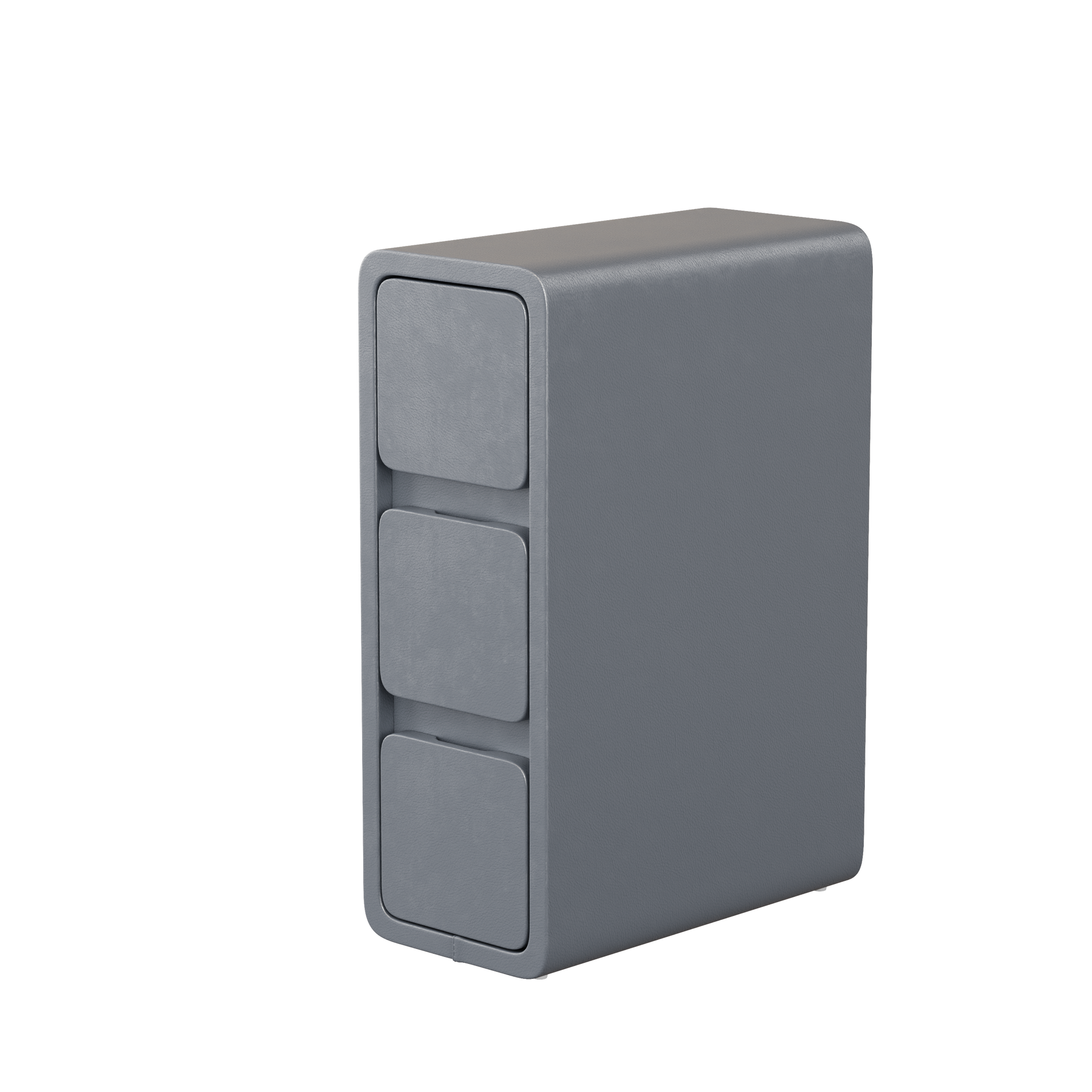 3 Tier Narrow White Nightstand