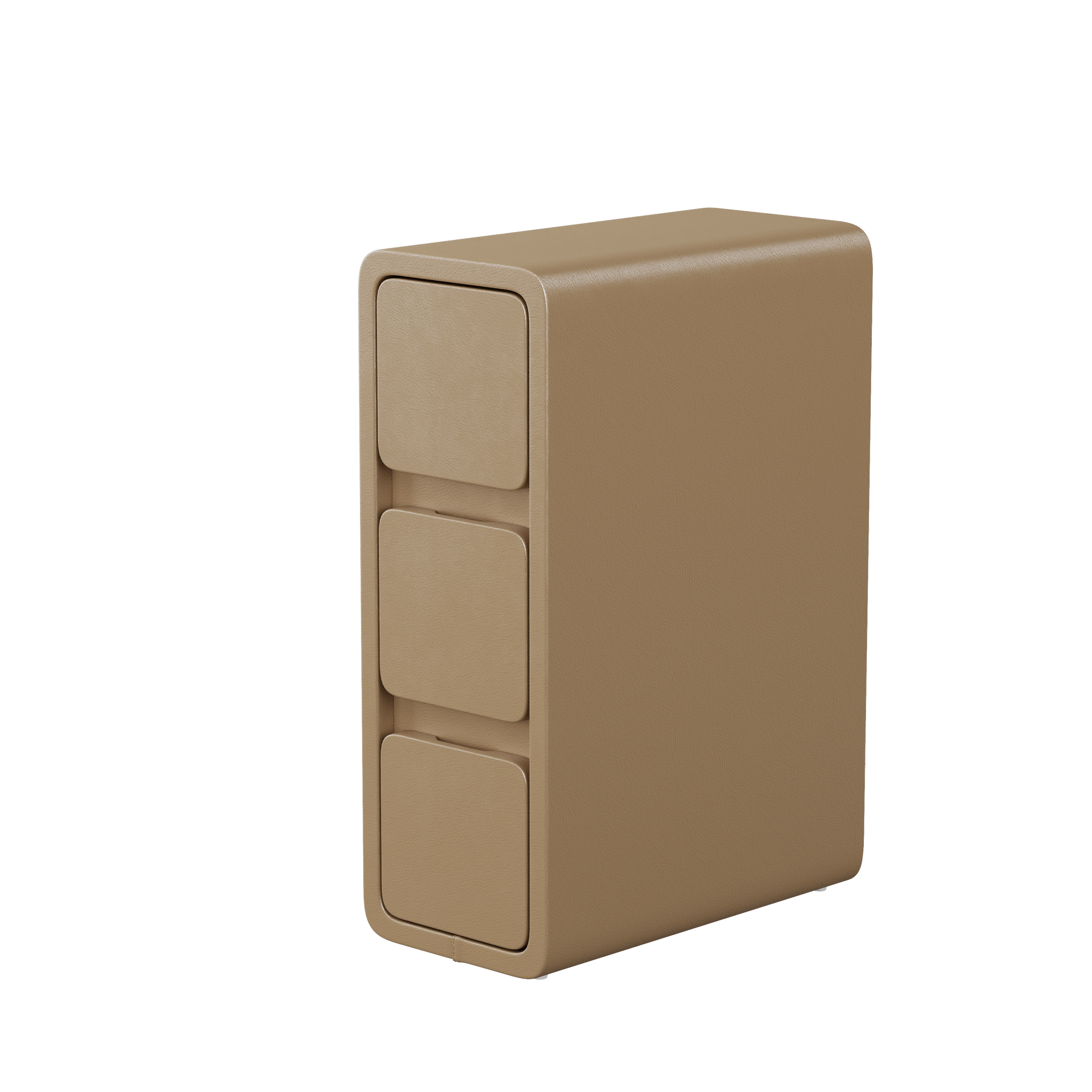 3 Tier Narrow White Nightstand