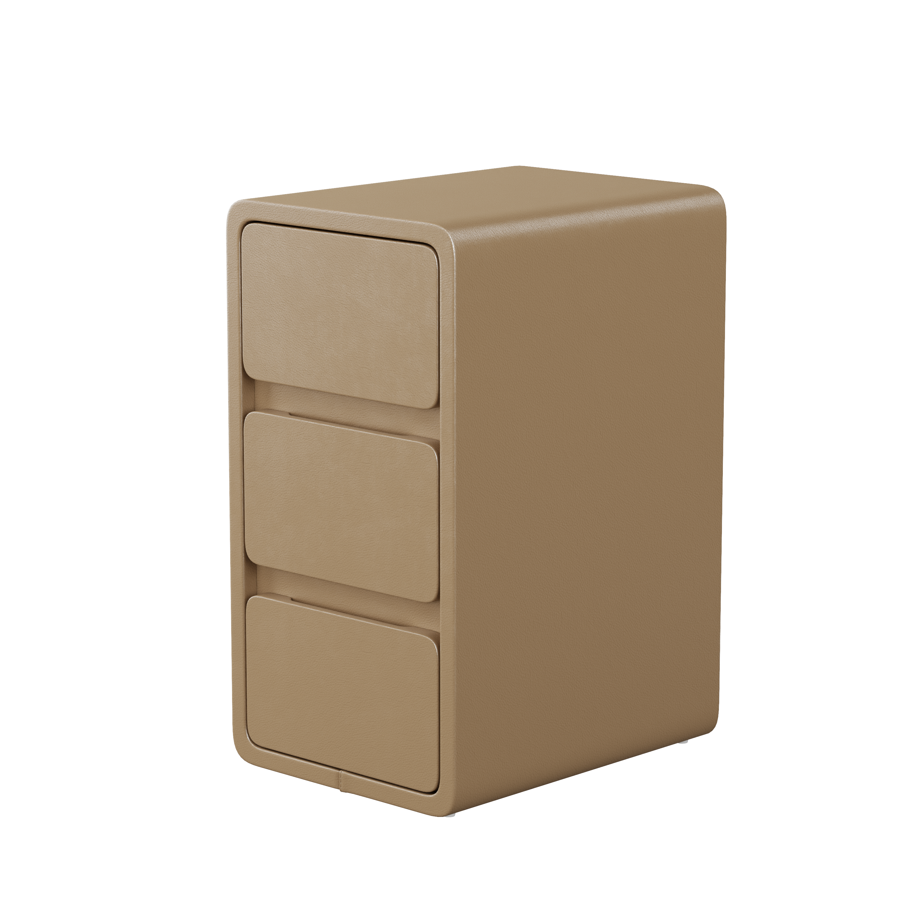 3 Tier Narrow White Nightstand