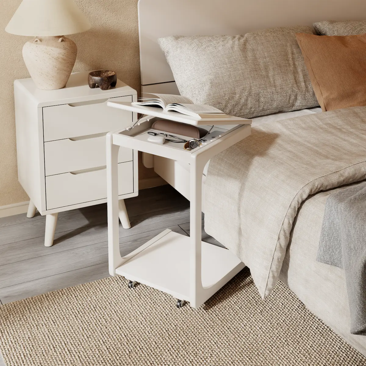 2-Tier C-Shaped Side Table – Perfect for Sofa, Bed, or Laptop